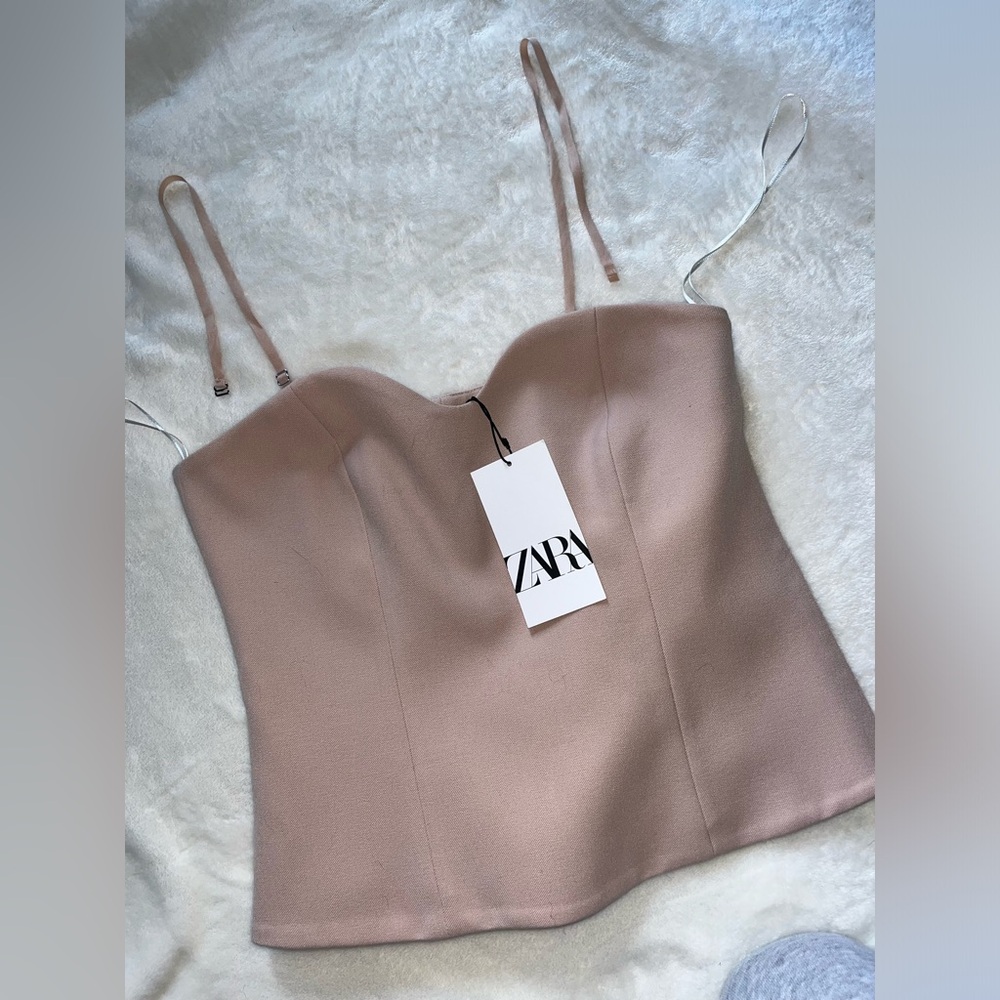 NWT Zara Strapless/Removable Straps Corset Top